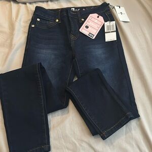 7 for all mankind, girls skinny jeans, dark blue, size 10, NWT